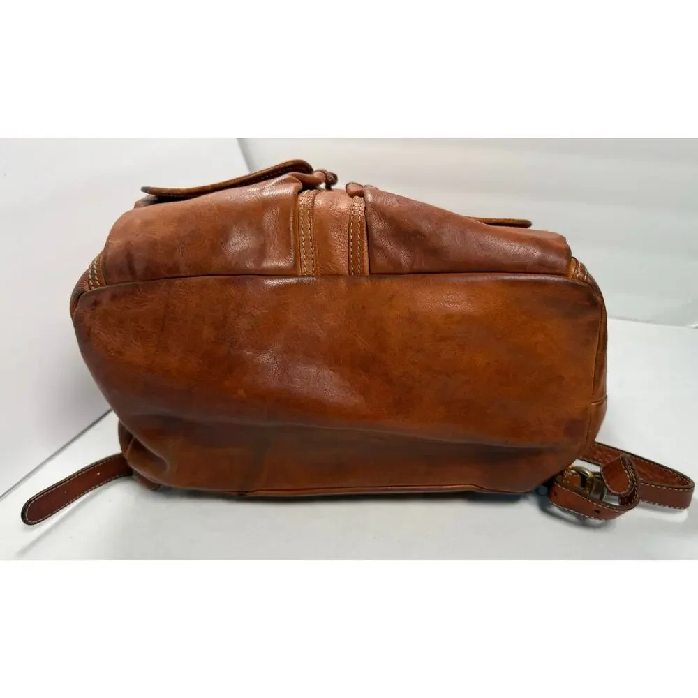Vintage Pollini Bucket Bag Backpack Brown Leather Made in Italy